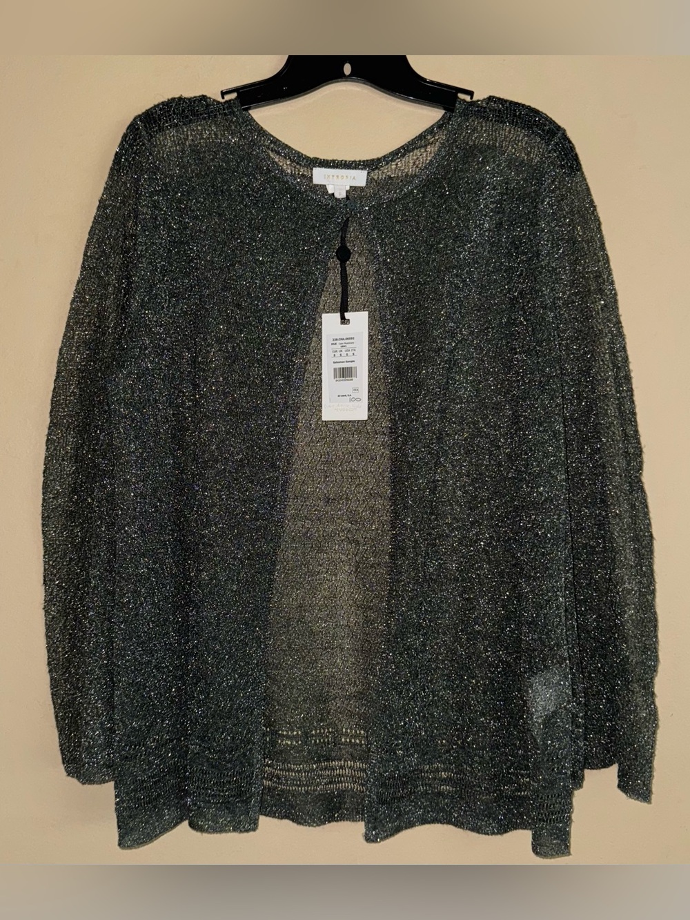 Intropia Metallic Muestrario Lightweight Cardigan Size S NWT!